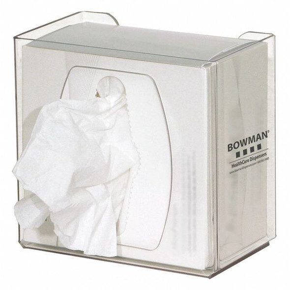 Bowman Dispensers BOWMAN 5-7/64"H x 5-13/64"W Wipe Dispenser, Clear CL002-0111