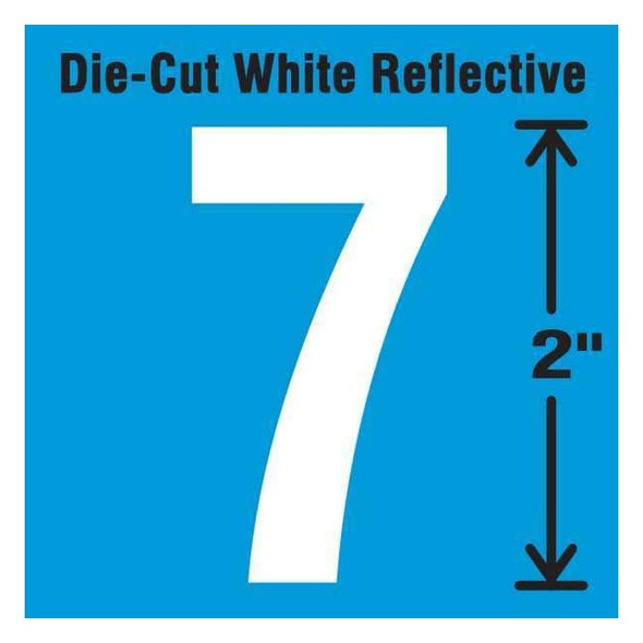 Stranco NumberLabel,Vinyl,2inH,1-1/4inW,PK5 DWR-2-7-5