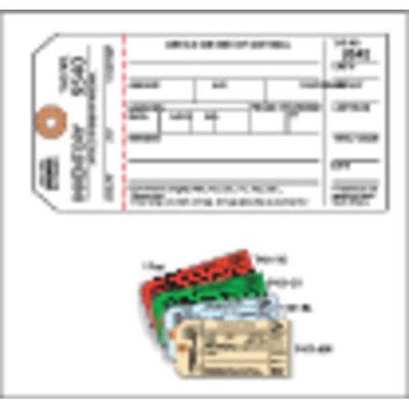 Inspection Tag, Cardstock, 6 1/4 in H x 3 1/8 in W, Blue, Rectangle, 100 PK