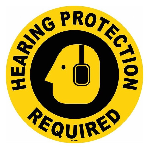 Anti-Slip Floor Sign, 8 in H, 8 in W, Vinyl, Circle, English, FS-8-808,PK2