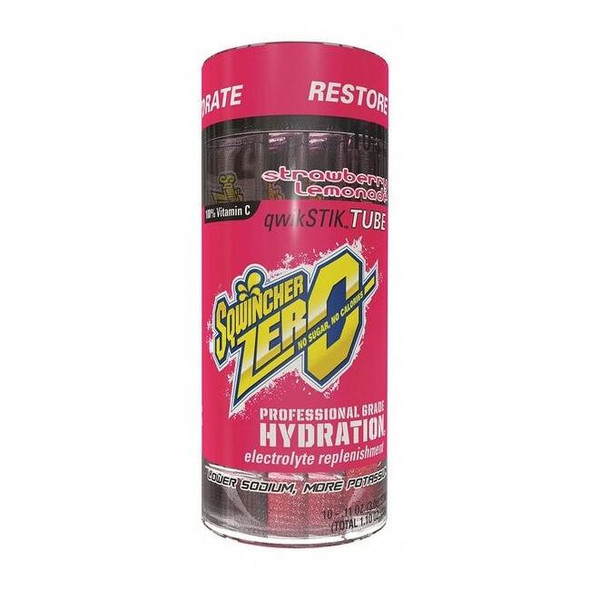 Sqwincher 20oz Qwik Stik Sugar Free Strawberry Lemonade 20ct Tubes 159060117