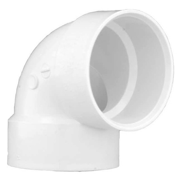 Manufacturer Varies PVC Elbow, 90 Degrees, Vent, Hub, 3 in Pipe Size 1WKT6