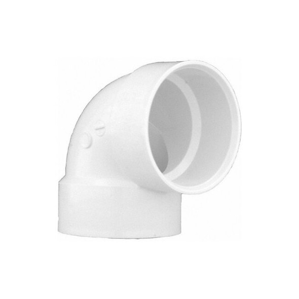Manufacturer Varies PVC Elbow, 90 Degrees, Vent, Hub, 3 in Pipe Size 1WKT6