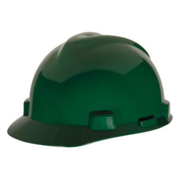 MSA V-Gard® Standard Slotted Cap w/ Staz-On® Suspension, Green, 1/Each