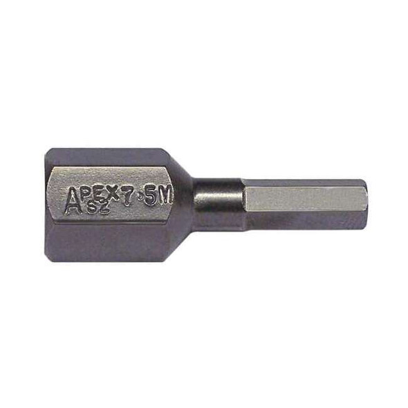 Apex Tool Group Torsion Bit, Metric, 7/16", Hex, 5mm, 7/8" SZ-7-5MM