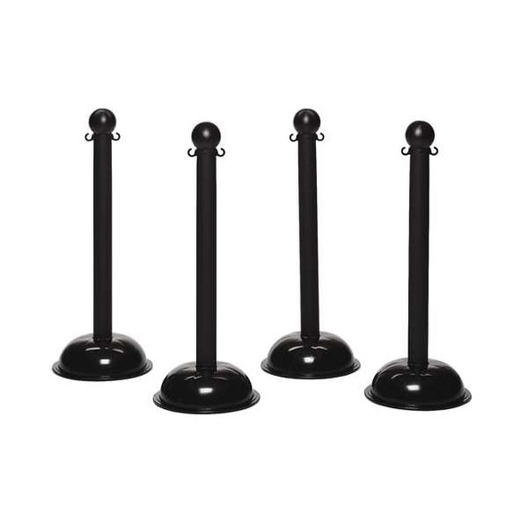 Manufacturer Varies 3" Diameter Plastic Stanchion - Black, (4-pack) 99903-4