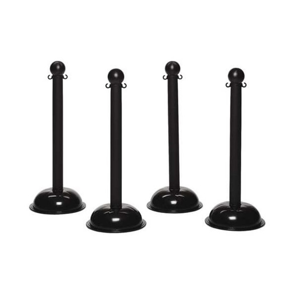 Manufacturer Varies 3" Diameter Plastic Stanchion - Black, (4-pack) 99903-4