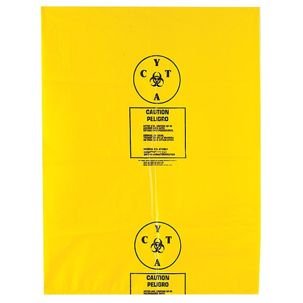 Manufacturer Varies Chemo Waste Bags,14 gal.,Yellow,PK100 WYCB142233