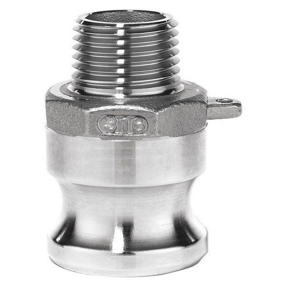 Cam and Groove Fitting, 304SS, F, 1" Adapter x 1" Male NPT