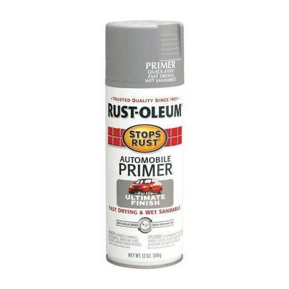 Rust-Oleum Spray Paint, Light Gray, Solvent, 12 oz 2081830