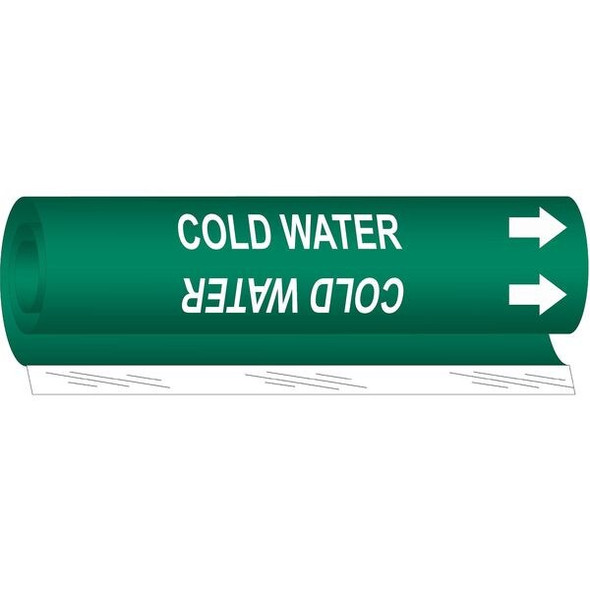 Brady Pipe Marker,Cold Water,9 in H,8 in W 5658-I