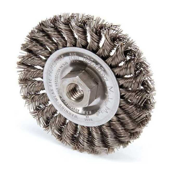 Weiler Twist Wire Wheel Wire Brush, Threaded Arbor 94252
