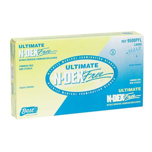 7705PFT, Disposable Gloves, 4.00 to 4.99 mil Palm, Nitrile, Powder-Free, S (7), 100 PK, Green