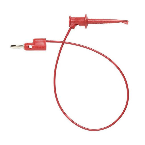 Pomona Electronics Mini Test Clip Patch Cord, 12 in, Nylon, Red 3781-12-2