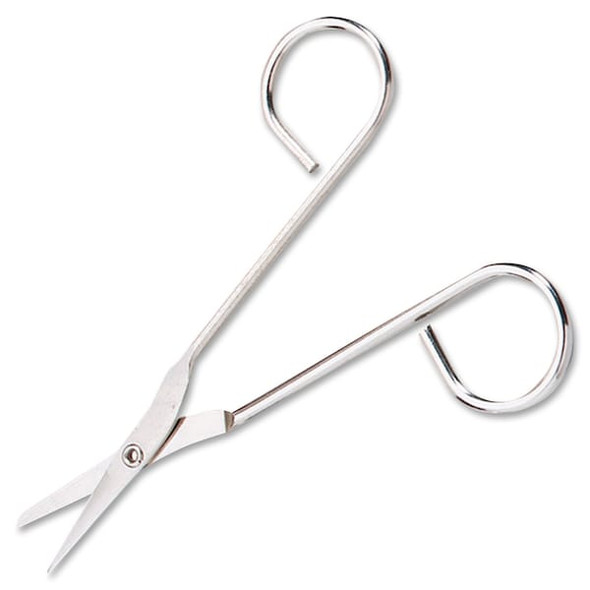 Scissors Refill, 2.25 in W, White, (1) 4.5 in Scissors, Wire Handle, Nickel Plated