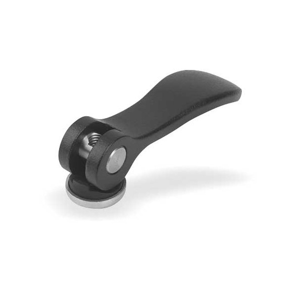 Cam Lever Size: 1 D=10-32, A=70,4, B=21,5, Aluminum Black Powder-Coated, Comp: Steel