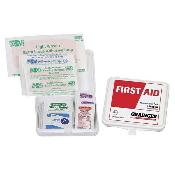 First Aid Kit and Housing, Plastic 20 Components, 1 People Served