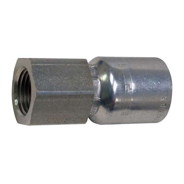 Parker Crimp Fitting,3/8" I.D.,3/8",F,NPTF 10243-6-6