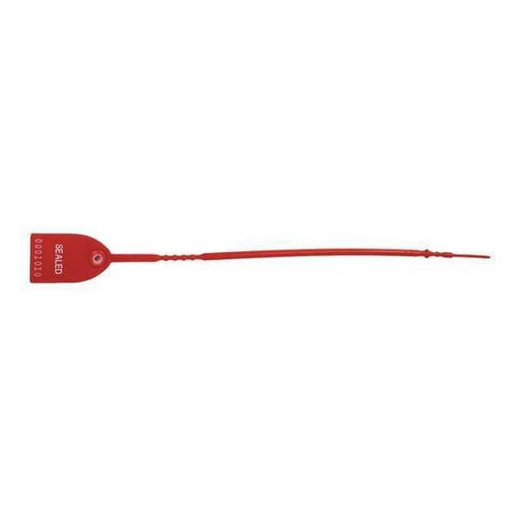 X-Strap, Fixed Length Truck Seal, 12" L,Red,7 Digits,PK50