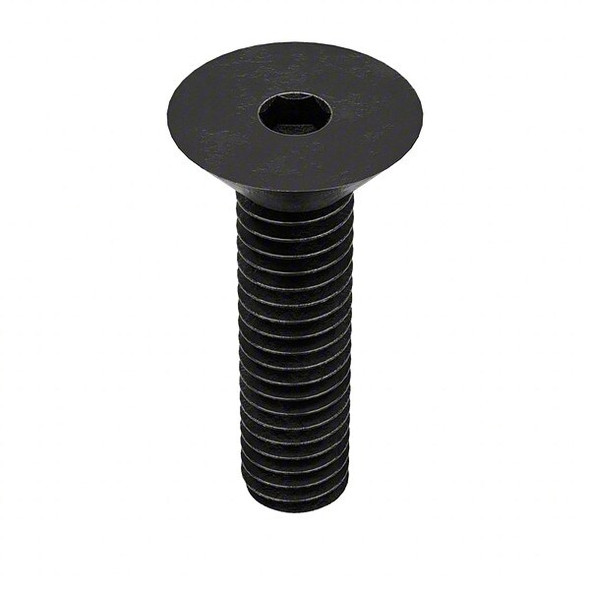 #10-24 Socket Head Cap Screw, Flat, Black Oxide Steel, 1-1/4 in Length, 100 PK