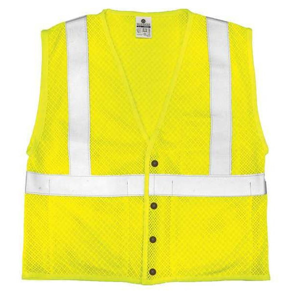 Kishigo Large Class 2 Flame Resistant High Visibility Vest, Lime ASFM300-L