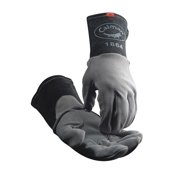 1864 Welding Gloves, Gauntlet Cuff, Straight Thumb, Premium Deerskin, S, 1 PR