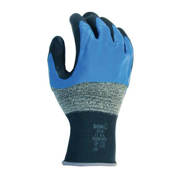 Showa Coated Gloves,Black/Blue,S,PR 376S-06 Showa Coated Gloves,Black/Blue,S,PR 376S-06
