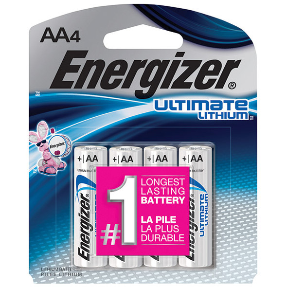 Energizer® Ultimate Lithium® AA Batteries, 4/Pkg