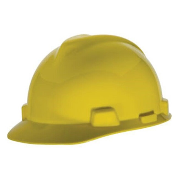 MSA V-Gard® Standard Slotted Cap w/ Fas-Trac® Suspension, Yellow, 1/Each