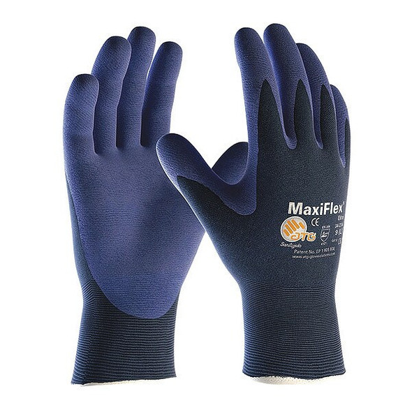 Coated Gloves, Foam Nitrile, Foam, Palm, 3 Abrasion Level, Blue, M 1 PR
