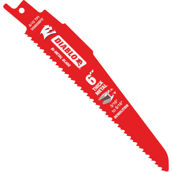 Diablo 25pk 6" 8/10 Recip Blade DS0608BFD25