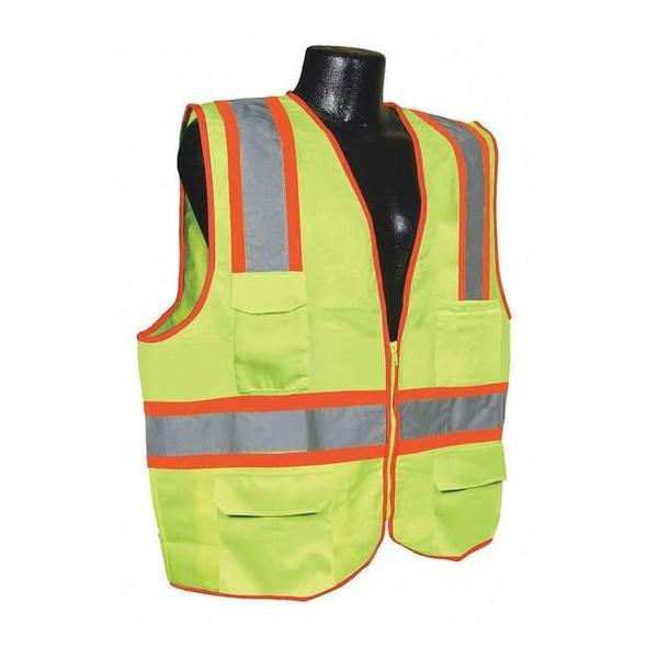 Condor High Visibility Vest,Yellow/Green,5XL 53YM71