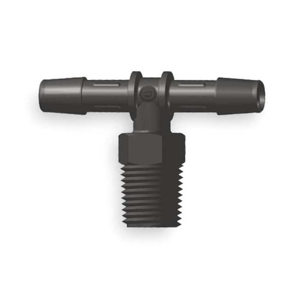 Eldon James Tee,Nylon,MNPT3/8",Barbed3/8",3/8",PK10 T6-6BN