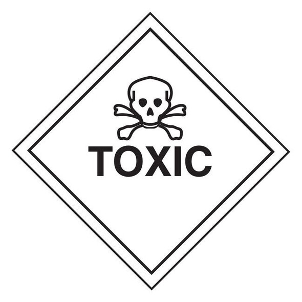 Tapecase 4" x 4" Adhesive Back Shipping Labels, Toxic, Pk50 16V039