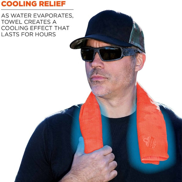 Ergodyne Evaporative Cooling Towel,Orange 6602