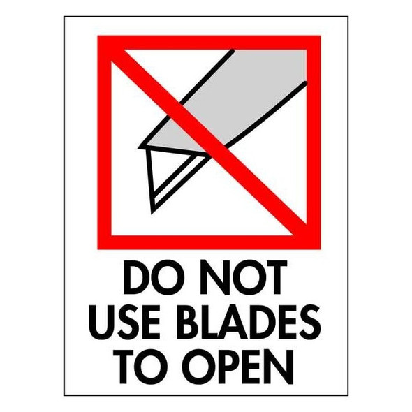 4" x 3" Adhesive Back Shipping Labels, Do Not Use Blades to Open, Pk500