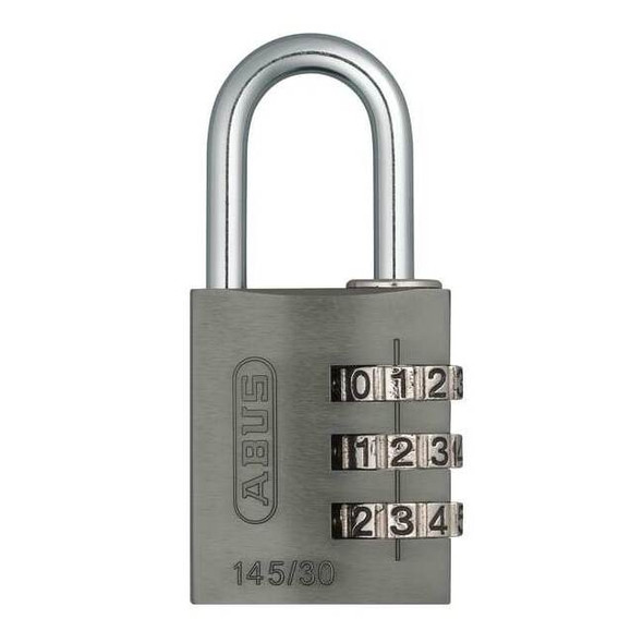 Abus Combination Padlock,1 3/8in,Rectgle,Blck 145/30 Black