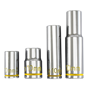 4- Piece UV Glowing 10mm Sockets 1/4" & 3/8" Drive 410