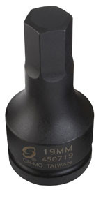 3/4" Dr Hex Impact Socket, 19mm 450719