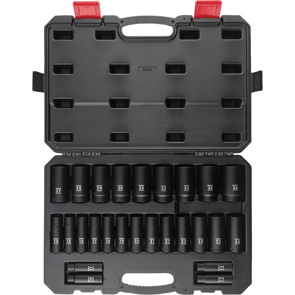 26 Pc. 1/2” Drive Metric Deep Impact Socket Set 2646