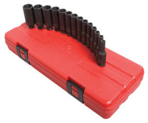 14 Pc. 1/4" Drive Metric Deep Magnetic Impact Socket Set 1831