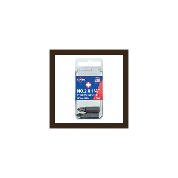 No. 2 x 1.25" Phillips Insert Bit, 2 Pack 18749-2