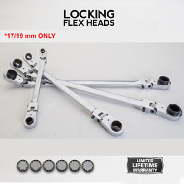 Reversible Flex Head Wrench, 17 x 19mm WRM1719