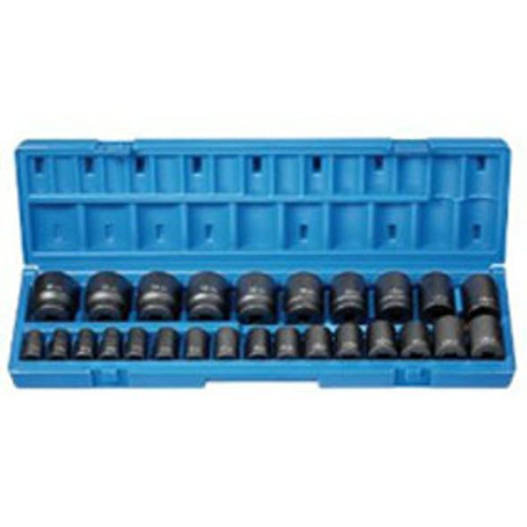 26-Piece 1/2 in. Drive 12-Point Metric Standard Impact Socket Set 1726M