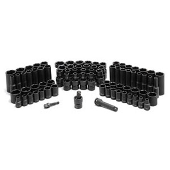 81 Pc. 3/8" Drive 6 Point Standard and Deep Master Socket Set 1281 81 Pc. 3/8" Drive 6 Point Standard and Deep Master Socket Set 1281