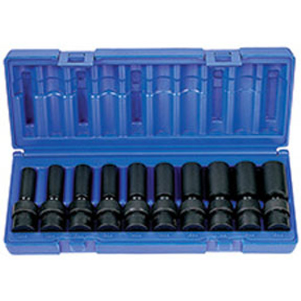 10 Pc. 3/8" Drive 6 Point Metric Deep Universal Socket Set 1210UMD