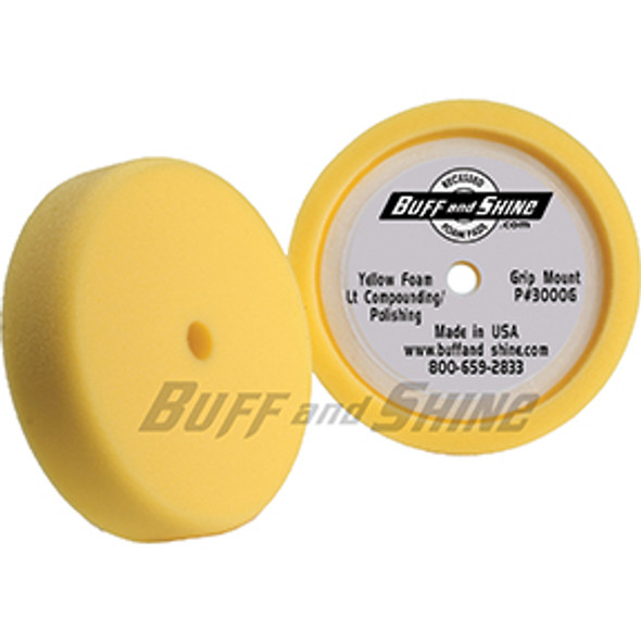 8" x 2" Recessed back yellow foam grip pad "Polishing pad" 3000G