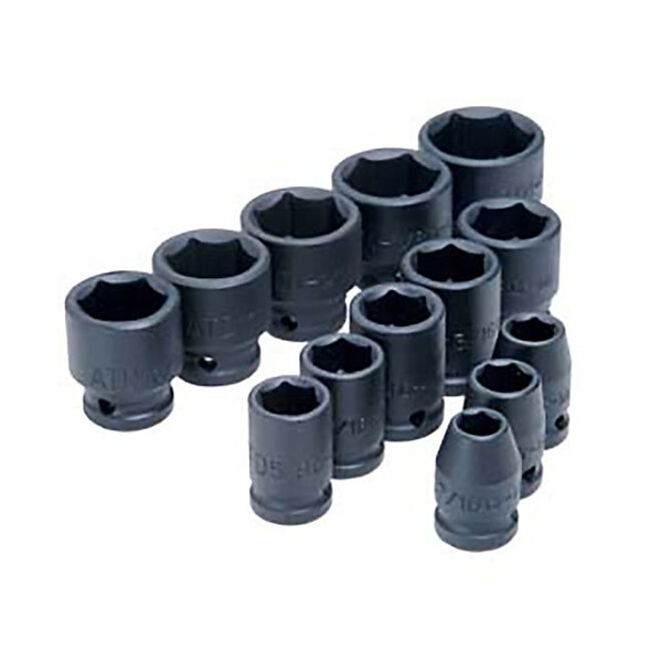 13 Pc. 1/2" Drive 6 Point SAE Standard Impact Socket Set 4202