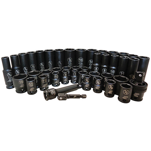 43 Pc. 3/8" Drive 6 Point SAE and Metric Standard and Deep Impact Socket Set 4601A