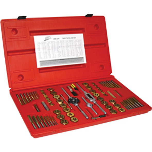 Machine Screw, Fractional & Metric Tap & Die Set, 76 pc. 276